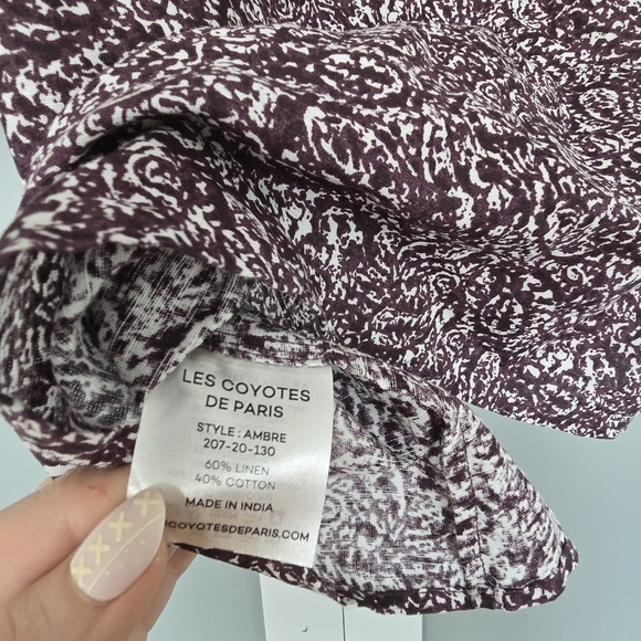 Les Coyotes de Paris linen blouse in a purple/multicolor paisley pattern - Picture 12 of 13